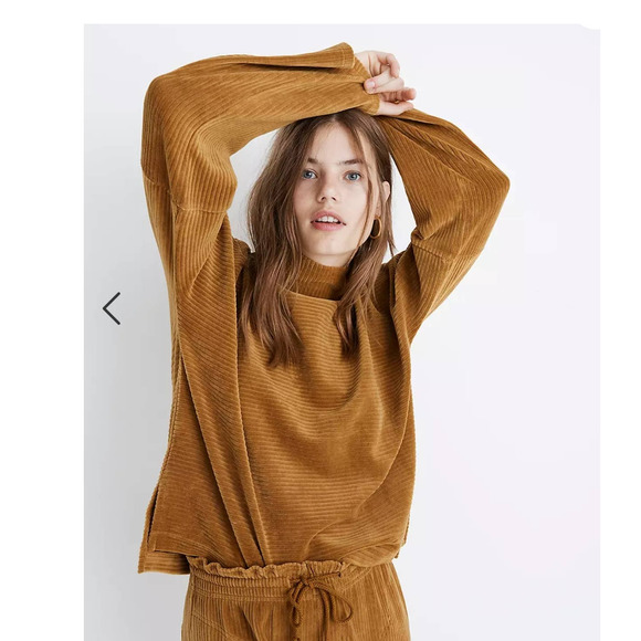 Madewell Tops - Madewell Top Turtleneck Long Sleeves Fall Velour Corduroy Mockneck XXS AE617